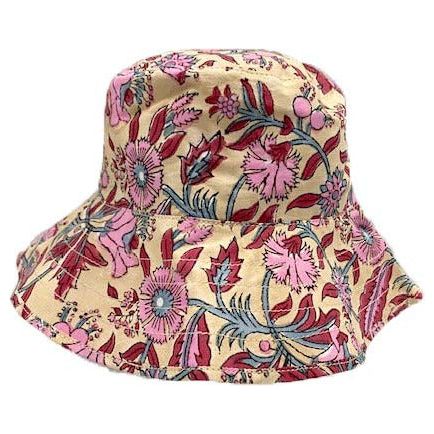 Hat Attack Printed Floral Bucket Hat in Fuschia