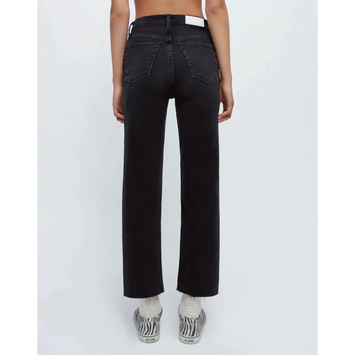 70s high-rise straight jeans in black - Re Done