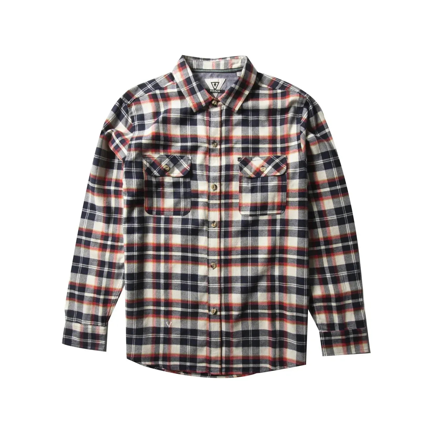 VISSLA Men's Central Coast LS Flannel in Atomic Red