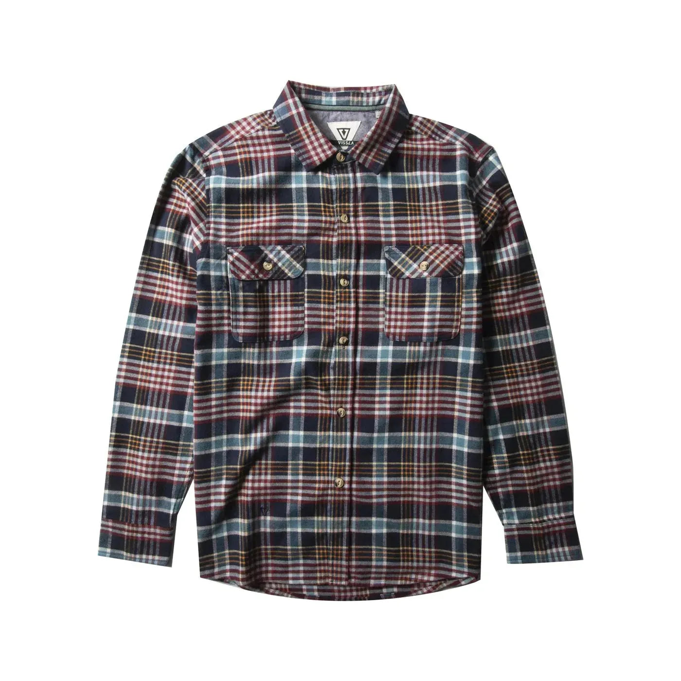 VISSLA Central Coast LS Flannel in Dark Naval