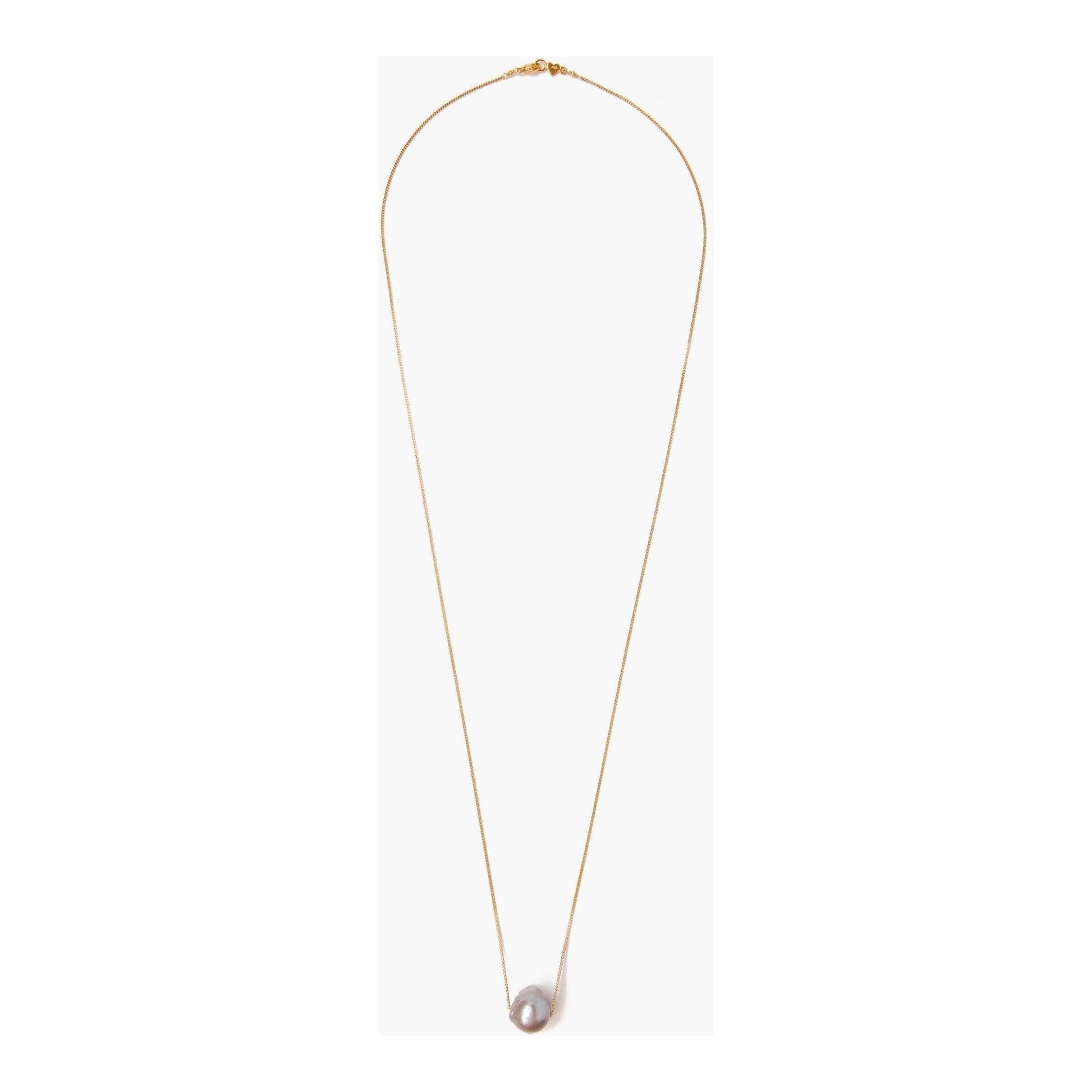 Chan Luu Grey Pearl Long Floating Necklace NG-13511-GREY-PEARL