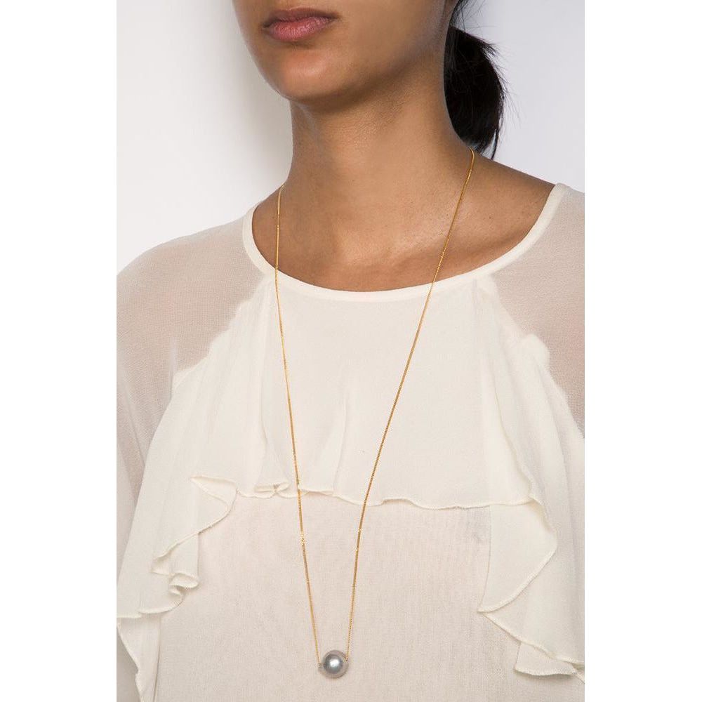 Chan Luu Grey Pearl Long Floating Necklace NG-13511-GREY-PEARL