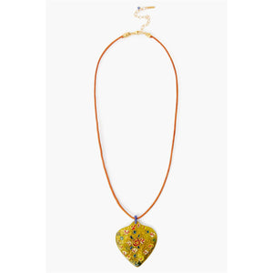 Chan Luu Chartreuse Hand Painted Mother of Pearl Shell Necklace