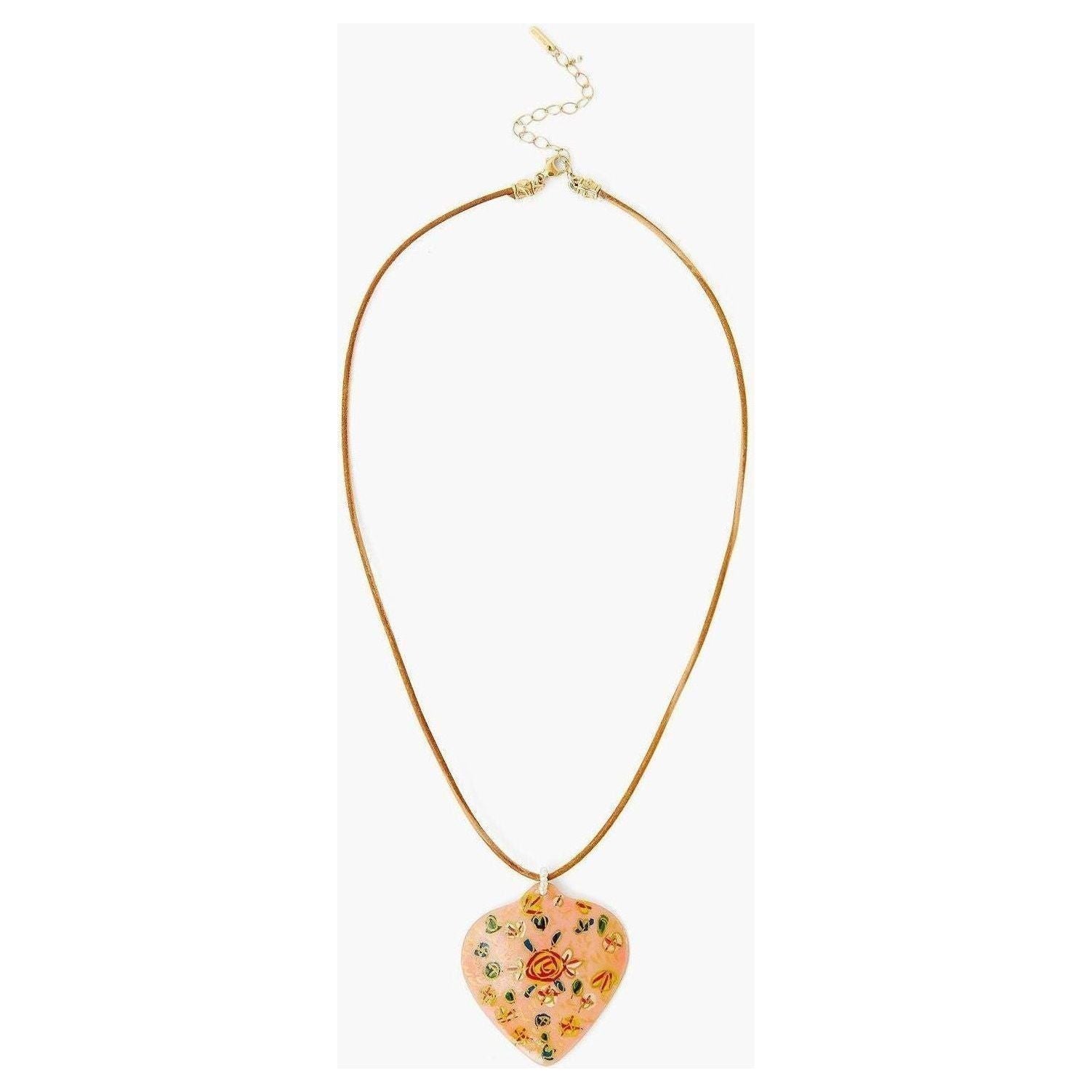 Chan Luu Peach Hand Painted Mother of Pearl Shell Necklace