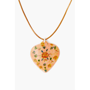 Chan Luu Peach Hand Painted Mother of Pearl Shell Necklace