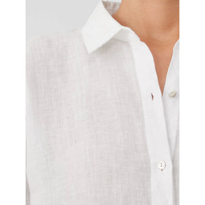 Eileen Fisher Handkerchief Linen Classic Collar Shirt in White