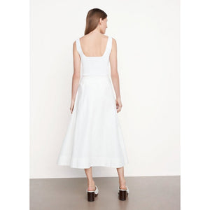 Vince Utility Button Front Midi Skirt in White