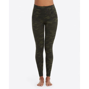 Spanx Look At Me Now Green Camo Seamless Leggings FL3515