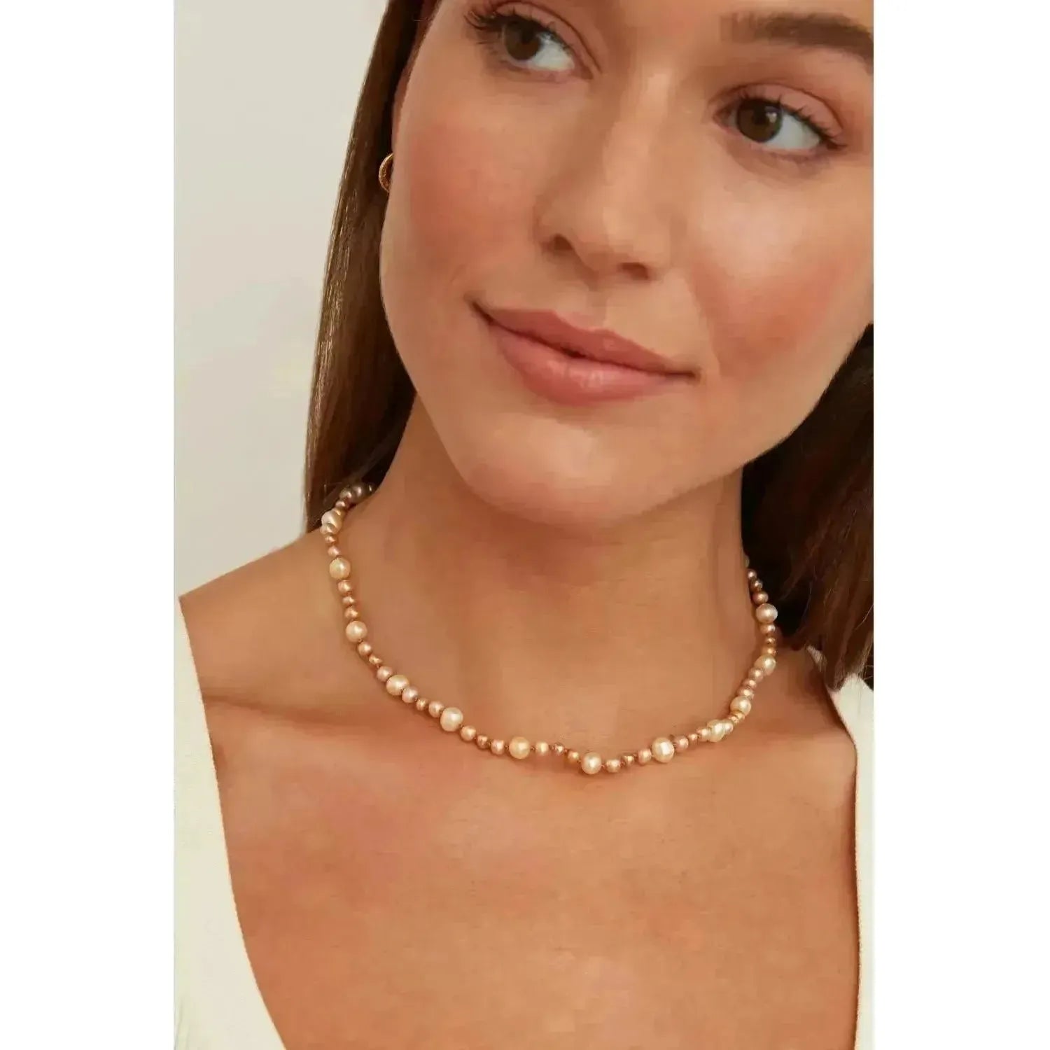 Chan Luu Champagne Pearl Cord Necklace