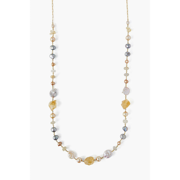 Chan Luu Champagne Pearl and Citrine Necklace